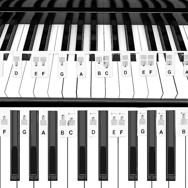 61 Keys Silikone Piano Keyboard Sticker, Aftagelige Piano Stickers til Keyboards Black 88