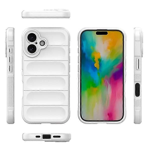 Kompatibel med iPhone 16 Plus-deksel Robust TPU Støtsikkert Mobiltelefondeksel White