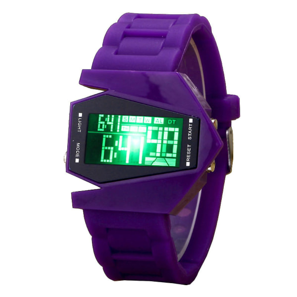 Digitaalinen watch Monitoiminen Unisex värikäs led-lentokone watch naisille ja miehille Purple