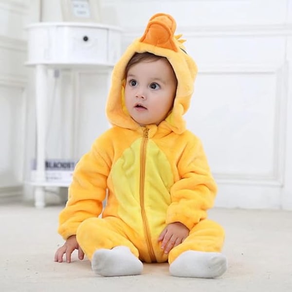 Halloween-vauvan asut, taaperoiden vaatteet, vauvan haalarit, poikien ja tyttöjen eläinasut, 2-36 kuukautta New yellow duck 70-80cm