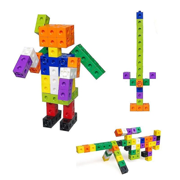 Jul100st Matematik Länkande kuber Nummerblock Interlocking Multilink Räkneblock 100pcs cubes a