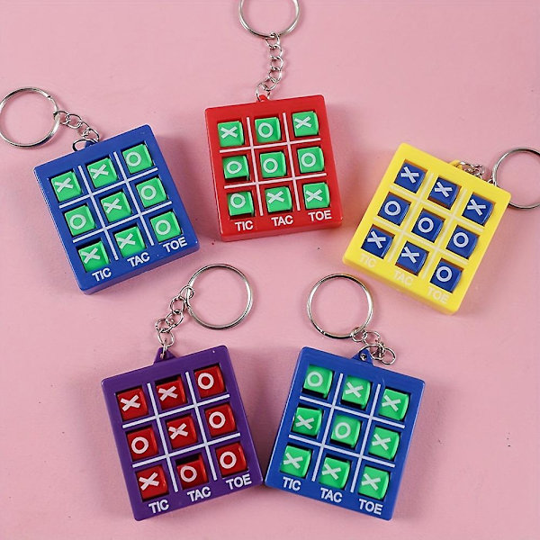 Tic Tac Toe Mini -avainperä lapsille Decompression Xo -peli Juhlapuolueet Goody Bag -täyteaineet Luovat lahjat Red