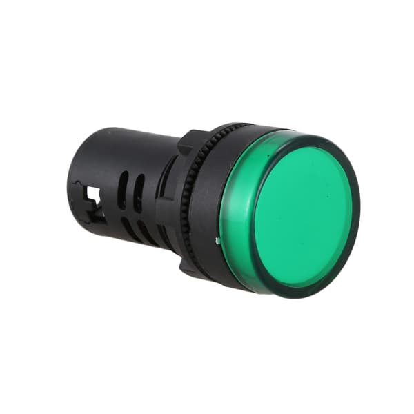 Sourcingmap 2 stk. AC220V Grøn LED Strømindikator Pilot Signallampe 22mm Dia