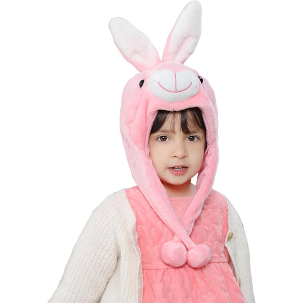 Vinter Unisex Pludset Dyr Hat Børn Piger Drenge Sød Sjov Dyr Ansigt Halloween Hat med Lange Øreklapper Julefest Rabbit