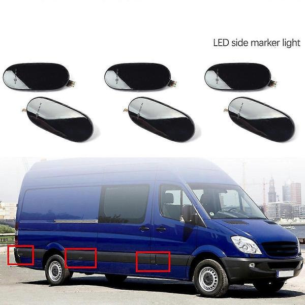 6X LED Dynamisk Side Marker Blinklys Indikator Lampe til Sprinter W906 2006-2018 2006-2016 Black