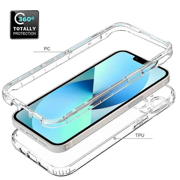 For iPhone 14 Plus Tofarget Gradvis Endring PC+TPU Telefondeksel Purple