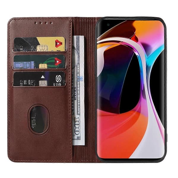 Magnetiskt läderfodral för Xiaomi Mi 10 / Mi 10 Pro Brown