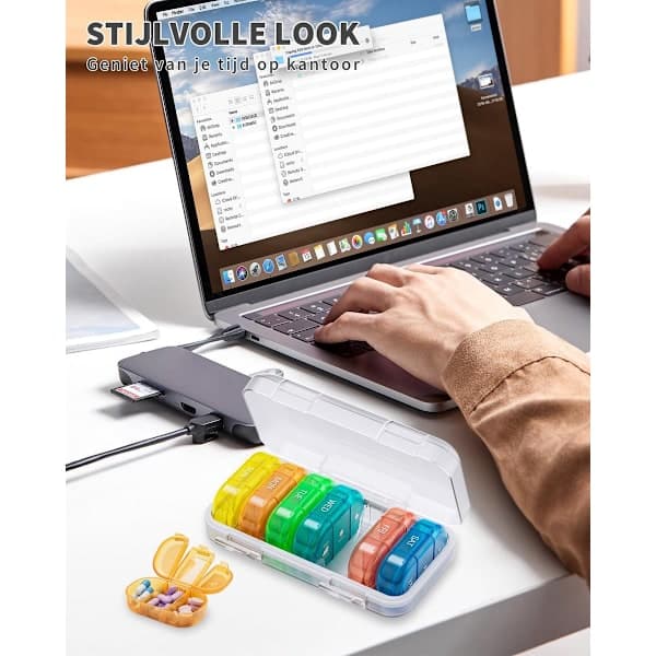 Weekly Pill Box - Three Times a Day - Portable Pill Box - 7 Day Supply - Moisture-Proof Pill Box
