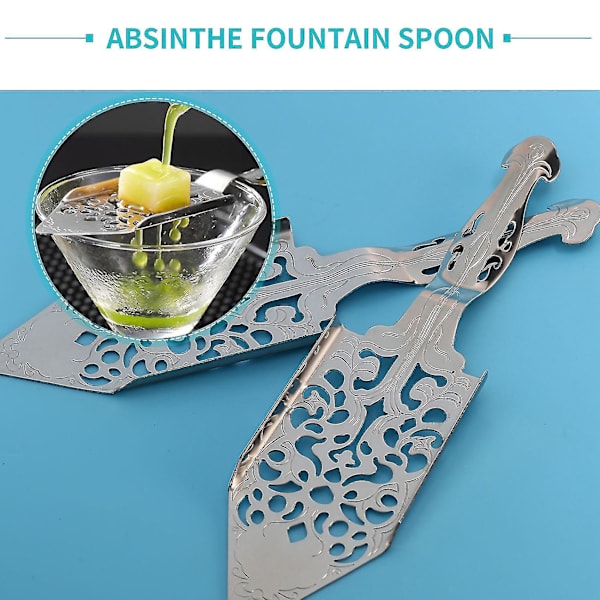 2 stykker absintskeer, rustfrit stål absintcocktails-ske til fremstillingssæt Gotisk absintske