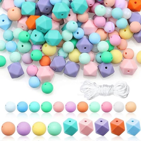 101 STK Silikoneperler Bulk Assorterede Silikoneperler Til Smykkefremstilling Bulk