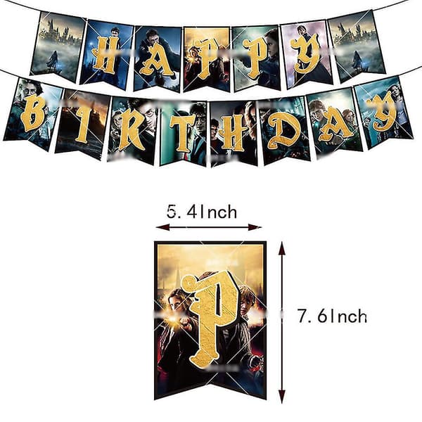 Harry Potter-tema bursdagsfest rekvisitter kakepynt bannere sett kit