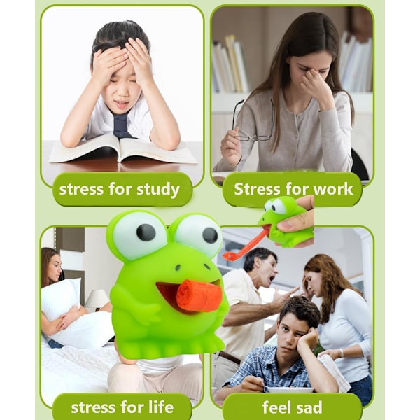 Kreativa stressleksaker med groda som sticker ut tungan, kreativa festpresenter, nya stressbollar, roliga skämtgåvor för barn och vuxna, 2-pack