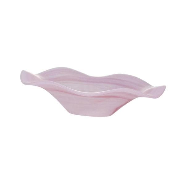 Glass fruktskål serveringsfat godteriskål moderne elegant desserttallerken Pink