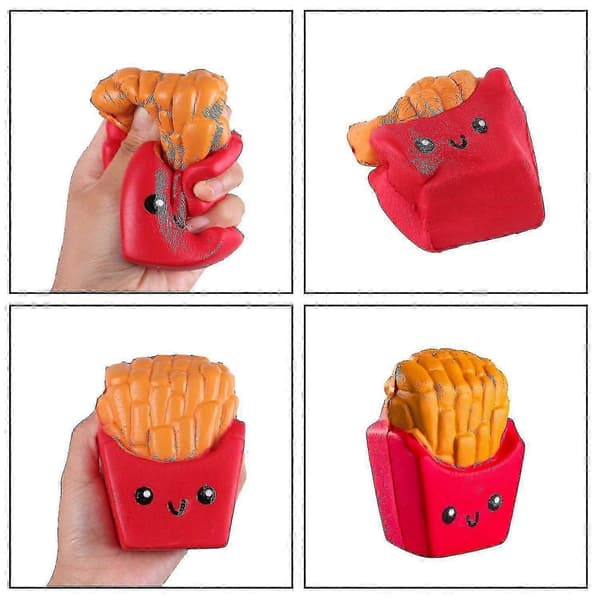 2 x sakte stigende klemme squishy leker, hamburger, Kawaii stil