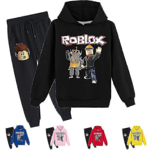 Roblox Hoodie Sæt Børn Varmt Hoodie Tøj Roblox Trykt Hoodie R orange 160cm