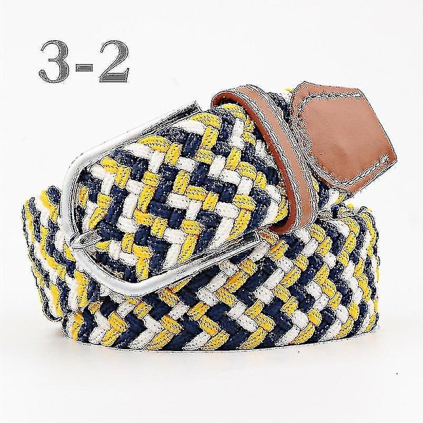 Miesten vyöt syntymäpäivälahja vyötärönauha punos klassinen solki vyötärönauha säädettävä sekoitettu 3 väriä Yellow Blue White