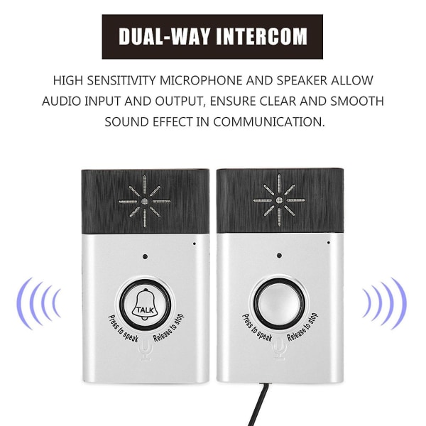 2,4 GHz Mini bærbart dobbeltvejs Voice Intercom Trådløst dørklokke interphone system