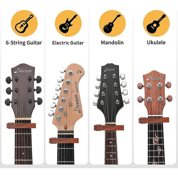 Capodaster Gitarr Capo Capo Tillverkad Av Valnötsträ Dc-1w För Akustisk Och Elektrisk Gitarr, Ukulele Capo Med Två Styrka Plektrum
