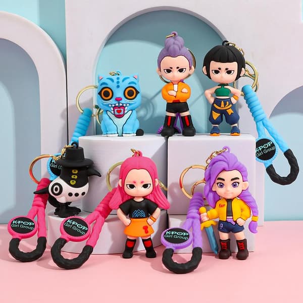 K-POP Demon Slayer nyckelring hänge silikondocka 6