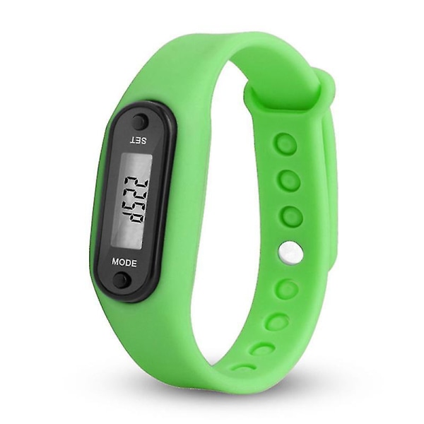 Step Count Activity Tracker Fitness Sport Klokke Håndledd Skritteller LCD Voksen Barn green