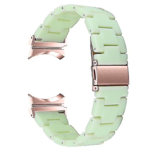 För Samsung Galaxy Watch 5 40mm / 44mm / Watch 5 Pro 45mm Resin Watch Band Rostfritt stål Spänne Armband Armband Avocado Green
