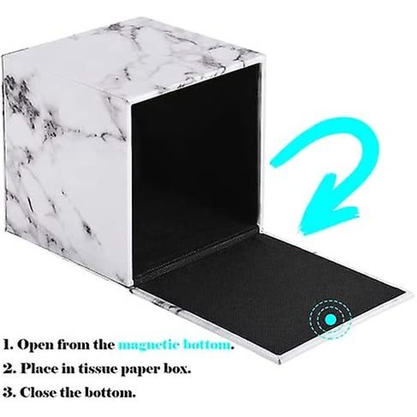 Vævæskeskrin Cover, Vævæskeskrin Cover Kvadratisk, Marmorstribet Vævæskeskrin Cover, Vævæskeskrin Holder Til Badeværelsestilbehør, PU Læder Vævæskeskrin Holder, Marmor St