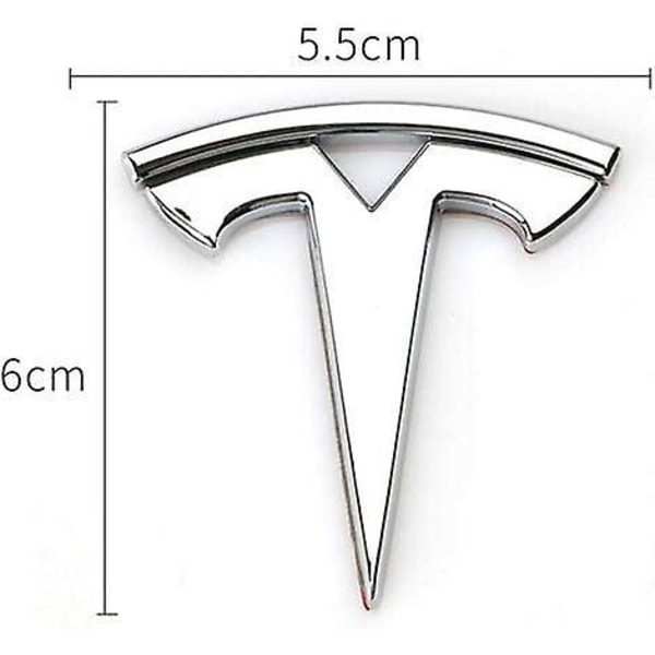 sysy Autocollants de Voiture en metal 3D ja décalcomanies Emblem Badge T Logo Tesla adaptent,argent