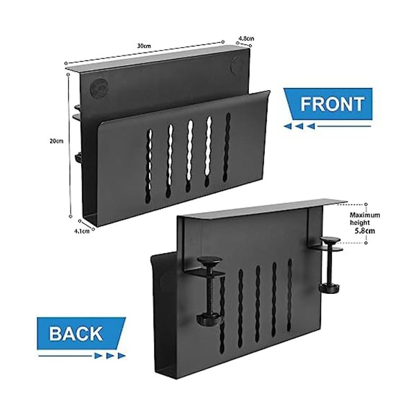 Oppbevaring på skrivebordet, Oppbevaring av hengende skrivebord, Oppbevaring under skrivebordet, Stativ for bærbar PC, Oppbevaring av nettbrett, Laget av stål, Lastekapasitet 3 Kg A Black