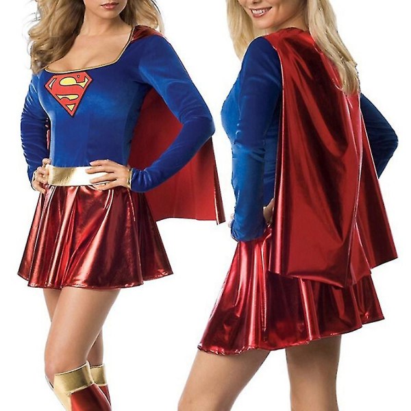 Sexet Wonder Woman Super Girl Cosplay Fancy festkjole Halloween kostume XL