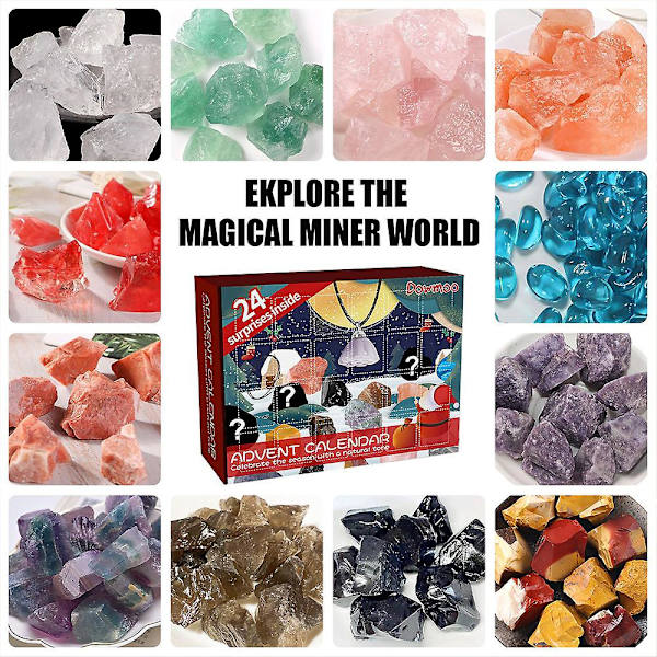 2023 Julekalender Nytår 24 Dage Nedtælling Mineral Overraskelse Legetøj Malm Blind Box Julegave