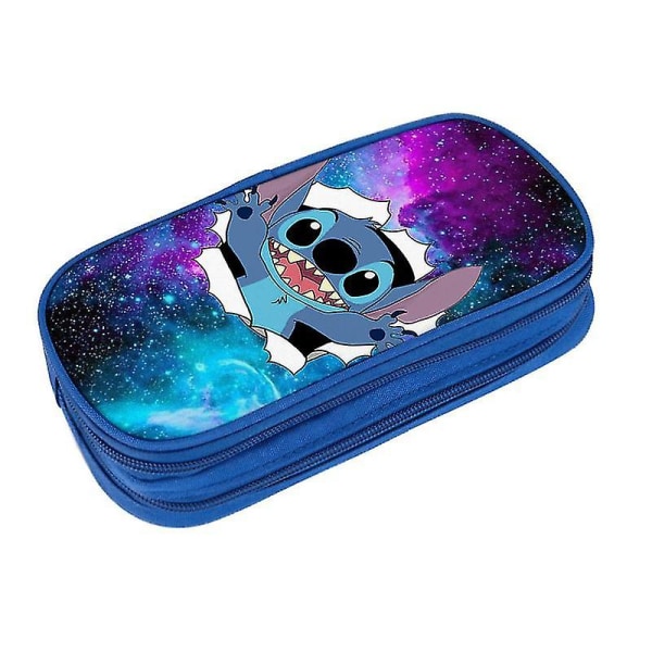 Kawaii Lilo & Stitch kaksikerroksinen case opiskelijoille lasten paperitavaralaukku, suuri tilavuus kolikkokukkaro lapsille, lahjat style 12