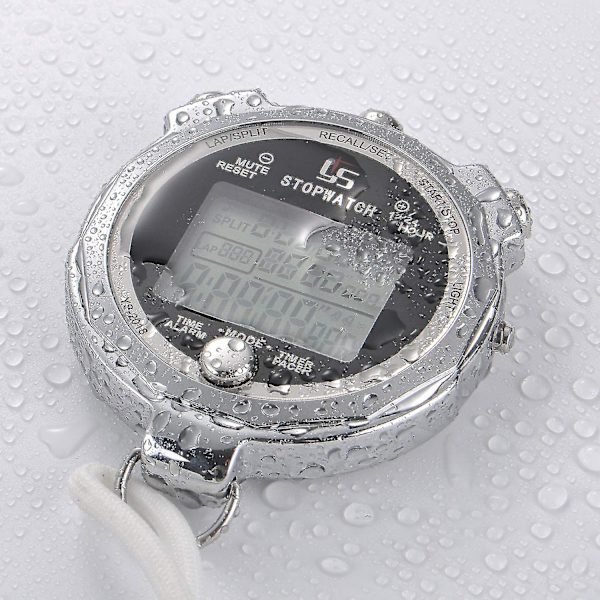 Stopur Metal Stopur Timer med baggrundsbelyst 1/100. sekund Precision 200 Lap Memory Digital Stopur til Coaches