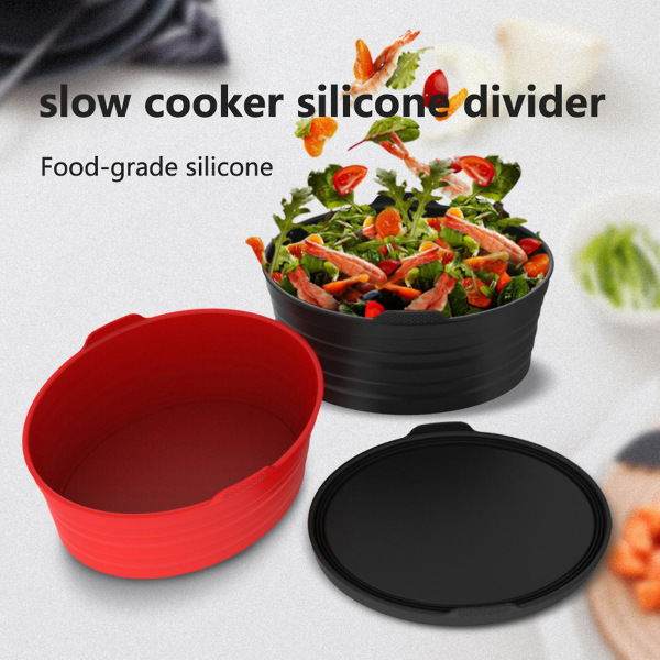 Slow Cooker Liner Taitettava, korkean lämpötilan kestävä elintarvikelaatuinen silikoniliesimatto ruoanlaittotyökalu keittiötarvikkeet Blue