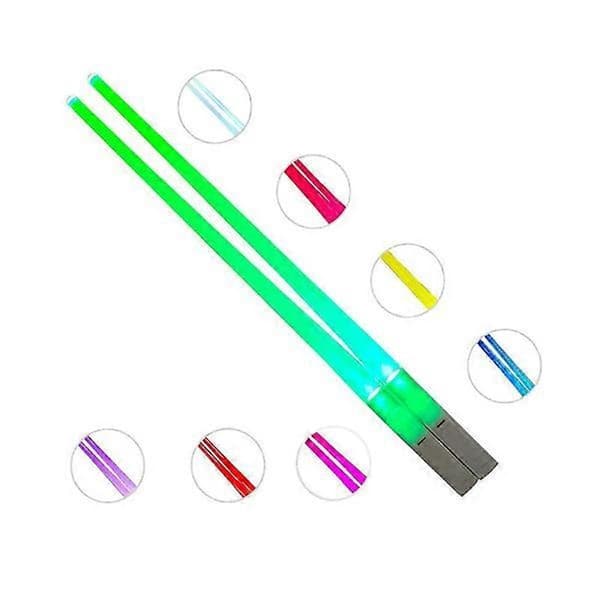 1 Par Lysende Spisepinner med Lys - LED Lysende Lysende Spisepinner - Gjenbrukbare Sushi Lysende Saber Spisepinner
