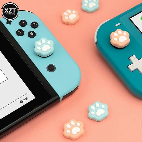 Formad kattklo tumgrepp keps silikon mjukt skyddsfodral kontroller tumstickfodral för Nintendo Switch Oled NS Lite 10