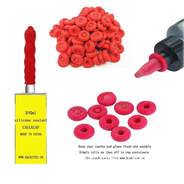 10/20/30/50/80/100 st Caulk Cap Caulk Sealer Saver Öppet tätningsrör för tätning och konservering 100Pcs