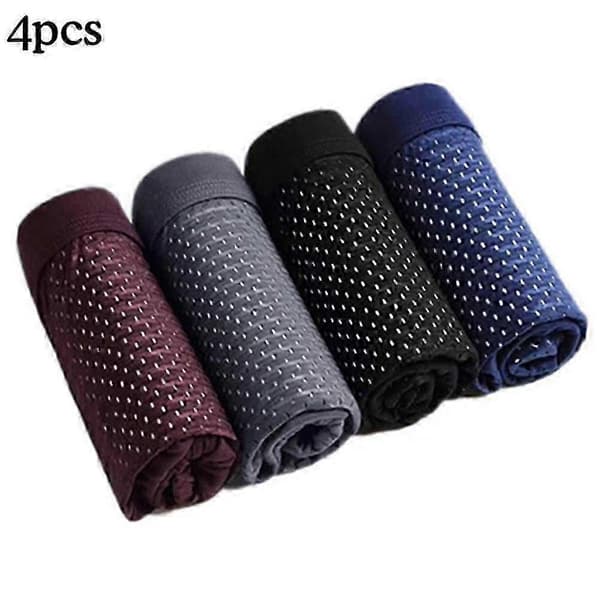 4x Bambu Boxer Short Herr Microfiber Boxer Briefs Underkläder Kompression Stretch - W L