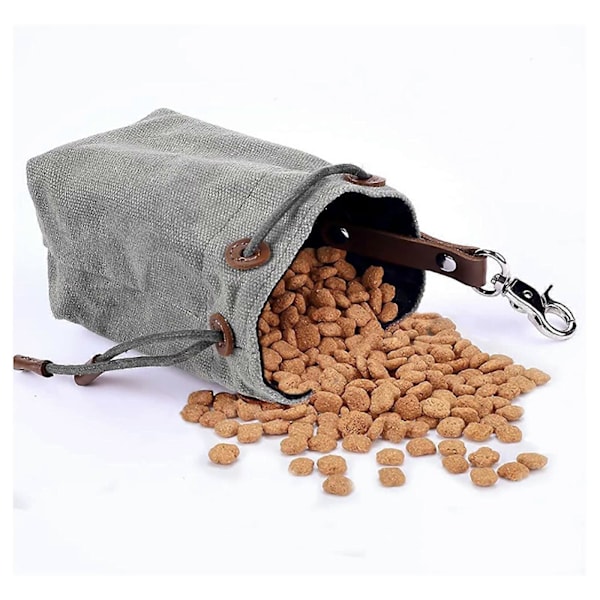 Godbidsposer til hunde til gåture Vandtæt taske Snacks Holder Hundetræning Taljetaske Kæledyrsgodbidder Taske Udendørs Kæledyrsartikler brun Gray