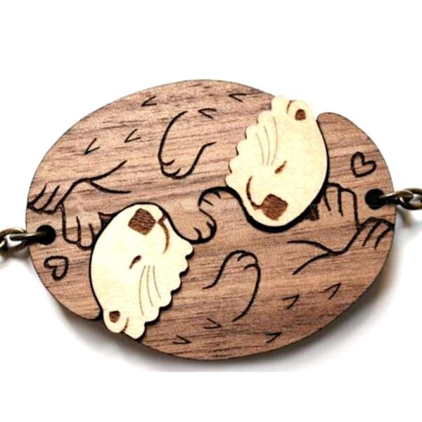 2kpl Sea Otters Avaimenperä Otters Puzzle Yhteensopiva Avaimenperä Tyttöystävä Korut