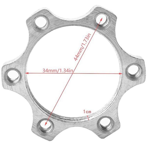 5 kpl alumiiniseosta 44 mm polkupyörän vapaan pyörän kierremutteri 6 pultin levyn levyjarrulaipan sovittimen vaihtoosa