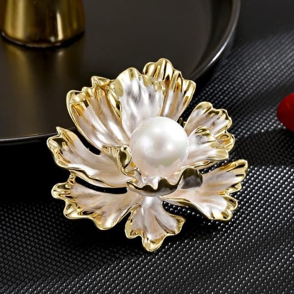 Blomsterbroche Nål Rhinestone Perle Blomsterbrocher Blomsternål Smykker til Kvinder Piger