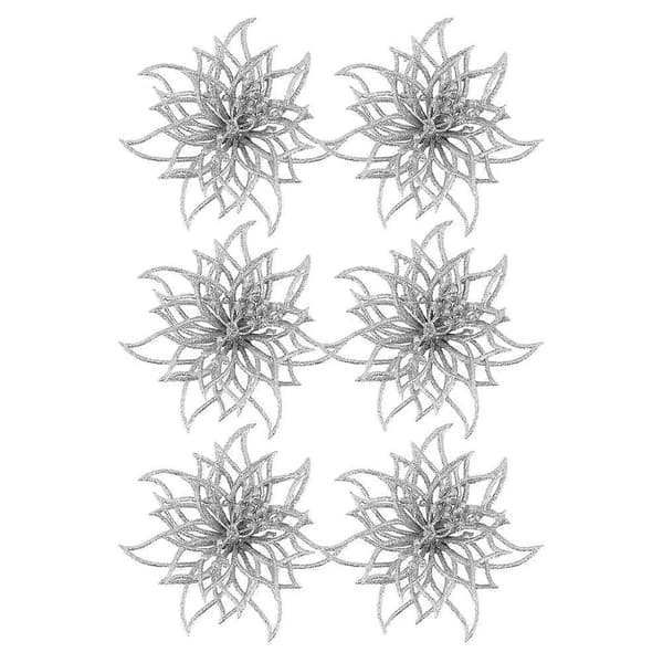Konstgjord julblomma simuleringsblomma för dekoration 6 st