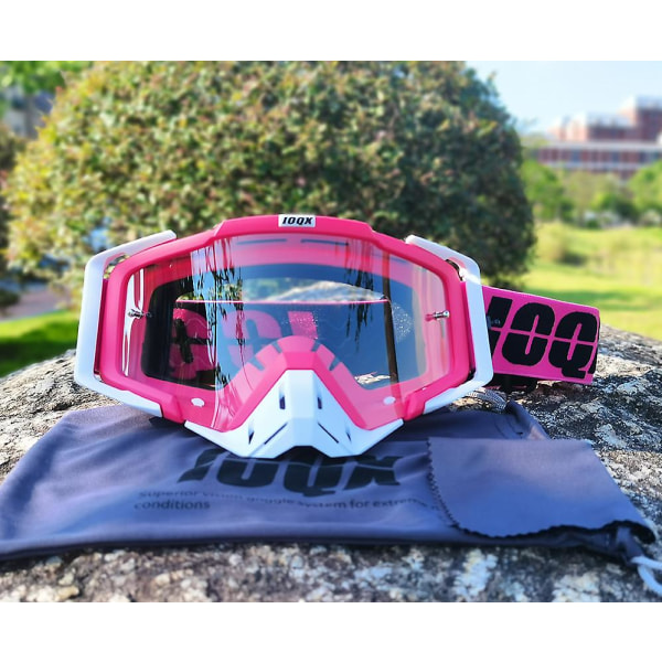 Siste Hot Motocross Goggles Briller Off Road Maske Hjelmer Goggles Ski Sport Gafas For Motorcycle Dirt pink Clear