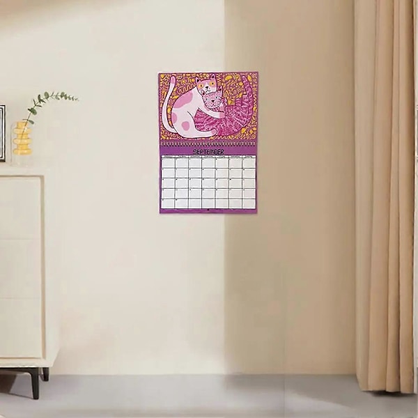 Katt Daglig Planlegger 2025 - Daglig Planlegging, Vendbar Kalender for Klasserom, Veggplanlegger for Hjemmet As Shown