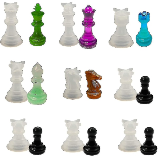 9 kpl molds silikonisille shakkinappuloille 3d shakkinappulat tee itse askartelu, kodinsisustus