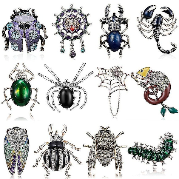 Fashion insekts emalj brosch söt tecknad brosch kläder slag pin bror djur smycken presenter till barn och vänner-skalbagge B