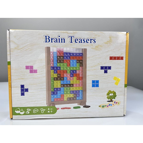 Montessori-leksaker för barn 3 4 5 6 år, transparent hjärngåta pussel leksak intelligens färgglada block, geometrisk pedagogiskt spel present till barn Transparent puzzles