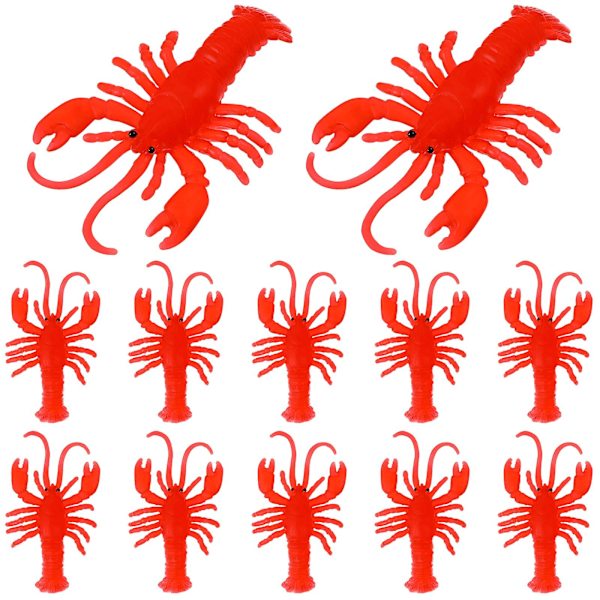 12 Pcs Children Toys Sea Animal Ornaments Lobster Models Lobster Toys Plastic Lobster Toys Grabber Mini Red Lobster