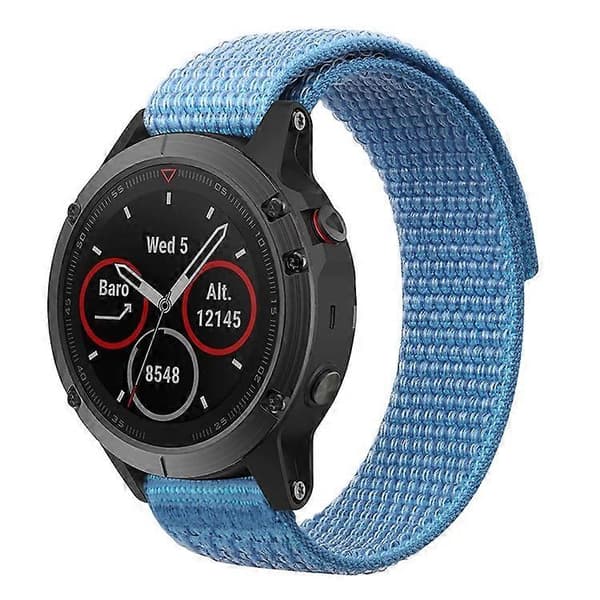 Kompatibel med Garmin Forerunner 965 / 955 / 945 / 935 Justerbar Urrem Syet Nylon Loop Håndledsrem Azure