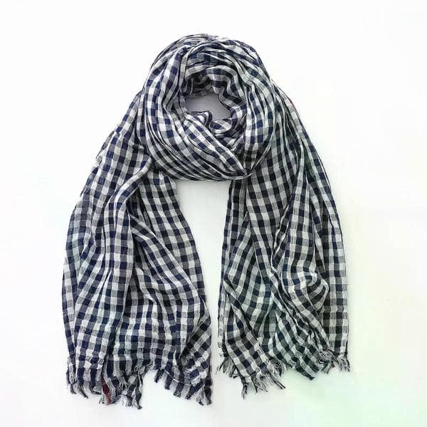 Bomuld Hør Ternede Mode Kvinder Tørklæde Efterår Vinter Varm Halstørklæde Pashmina Casual Mand Tilbehør Kvast Bufandas Sjaler